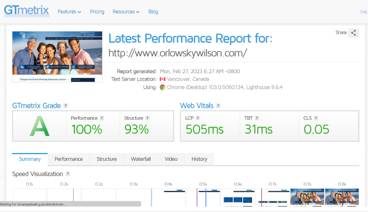 Core Web Vitals and Site Speed Report