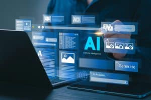 Artificial,Intelligence,Content,Generator.,A,Man,Uses,A,Laptop,To