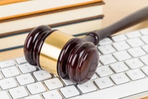 Wooden,Judge,Gavel,And,Soundboard,With,Keyboard