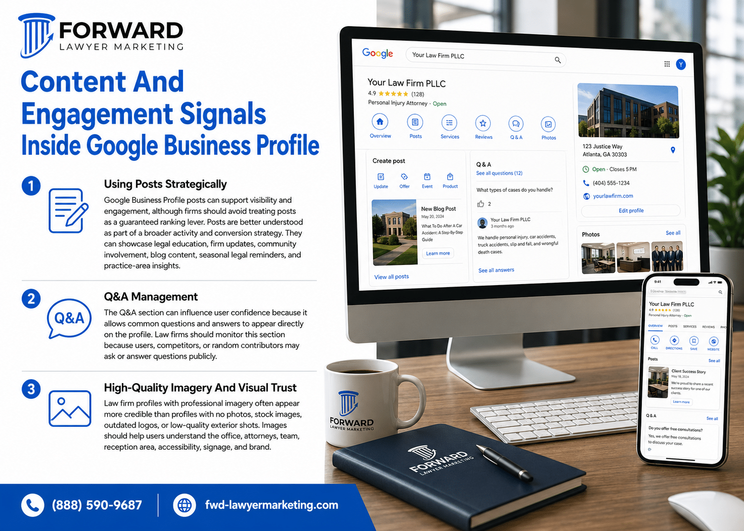 Content And Engagement Signals Inside Google Business Profile - Forward Lawyer Marketing, LLC Content And Engagement Signals Inside Google Business Profile