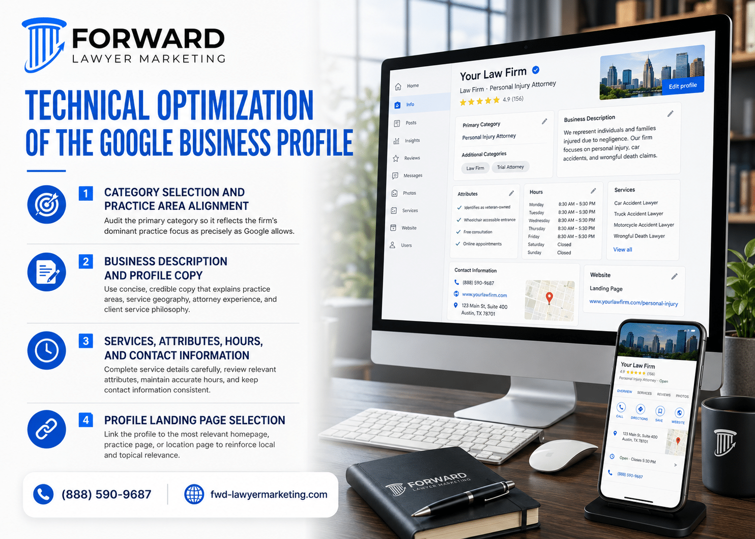Technical Optimization Of The Google Business Profile - Forward Lawyer Marketing, LLC Technical Optimization Of The Google Business Profile